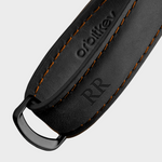 black-with-orange-stitching