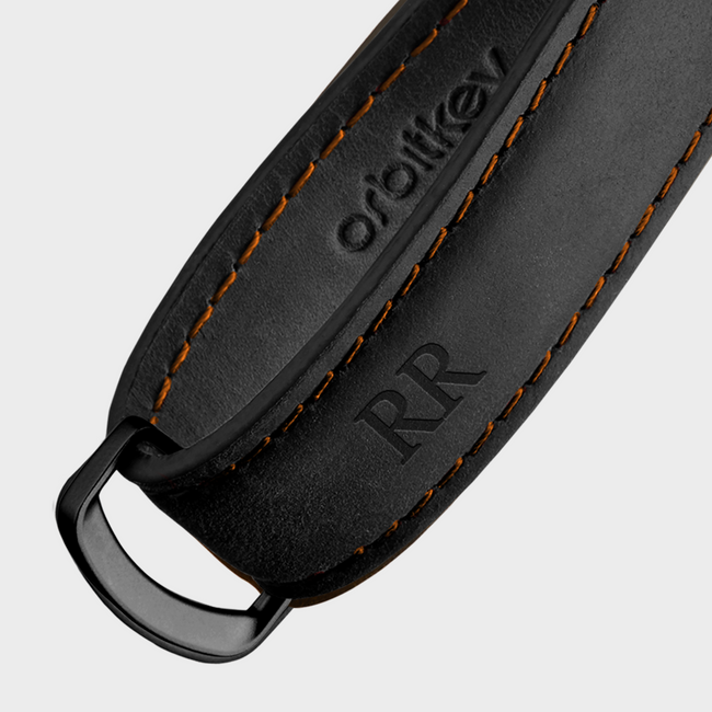 black-with-orange-stitching
